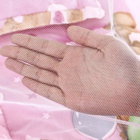 Дитяче переносне складне ліжечко з москітною сіткою / Безкаркадне дитяче ліжечко Рожева