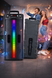 Портативная беспроводная Bluetooth колонка-караоке TTD-2806 RGB-подсветка, микрофон, пульт ДУ
