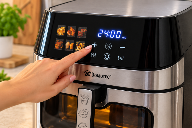 Аерофритюрка Domotec MS-3222 2800W / Аерогриль 12 л / Мультипіч з двома нагрівальними елементами