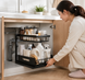 Кухонный стеллаж-сушилка для посуды моющего Storage rack AND-103-30-10pcs / Органайзер для кухонных принадлежностей / Двухуровневый органайзер для хранения