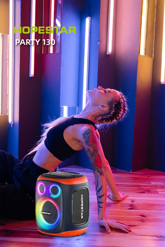 Портативная беспроводная колонка Bluetooth Hopestar Party 130 с 2 Микрофоном Караоке |120Вт, Bluetooth