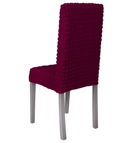 Комплект чехлов на стулья без оборки 6 штук (бордовый)