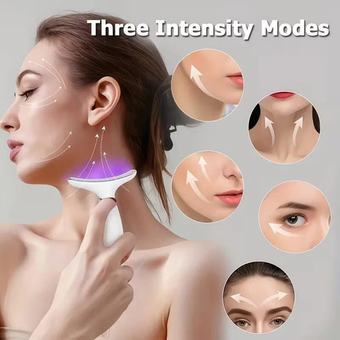 Акумуляторний електричний масажер для обличчя Neck Beauty Device з LED-дисплеєм, 7 режимів, USB-заряджання