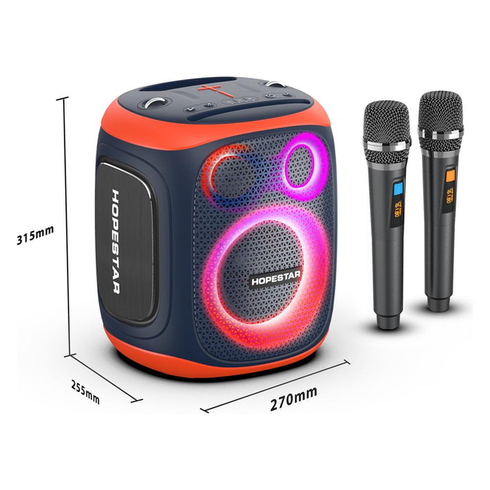 Портативная беспроводная колонка Bluetooth Hopestar Party 130 с 2 Микрофоном Караоке |120Вт, Bluetooth