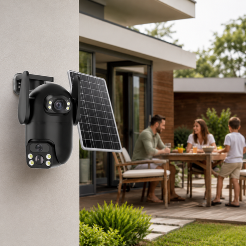 Камера відеоспостереження із сонячною панеллю AND VQ05-4G solar camepa app380 / Камера вулична 6.0 Мп