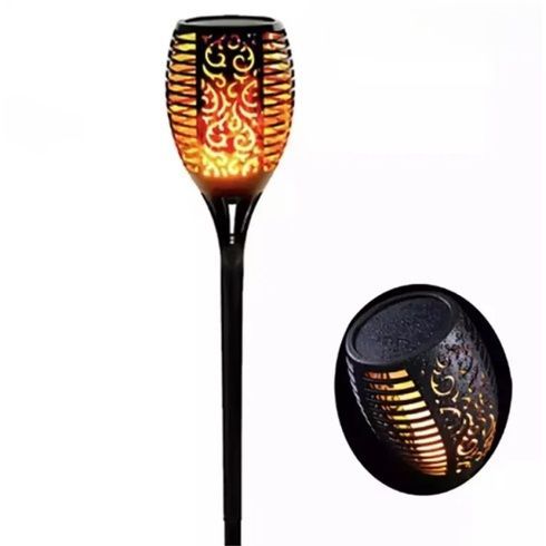 Садовий світильник Solar flame 1 шт / Водонепроникний ліхтар факел 109 см / Ліхтар 96 LED тепле біле світло