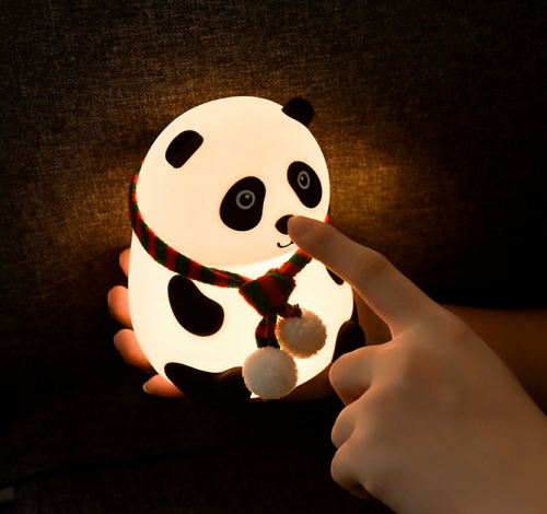 Силиконовый ночник панда с сенсорным управлением на аккумуляторе