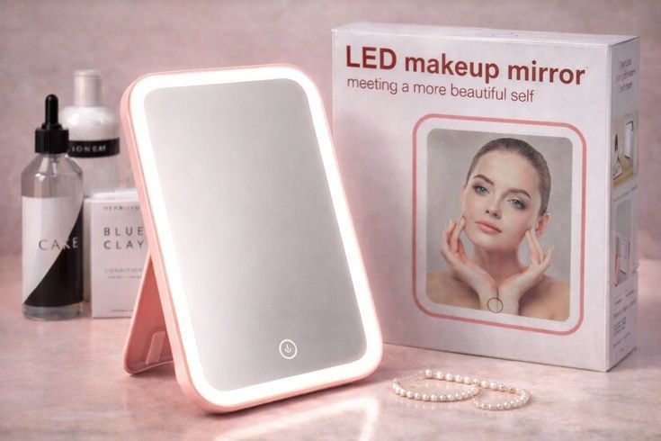 Сенсорное зеркало с подсветкой на аккумуляторе для макияжа Led makeap mirro