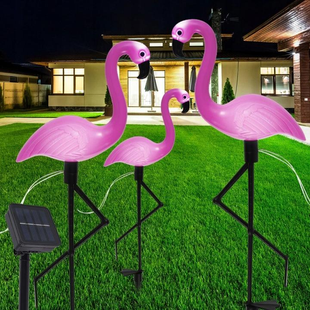 Садовый светильник Фламинго парковый газонный на солнечной батарее набор 3 шт