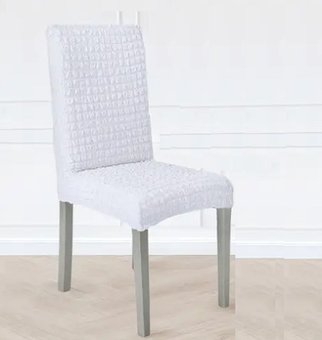 Комплект чехлов на стулья без оборки 6 штук (белый)