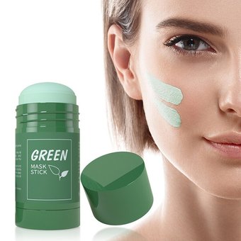 Маска для обличчя з маслом зеленого чаю проти чорних точок акне очищаюча Green Tea крем зволожуючий, Зелений