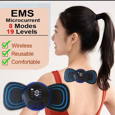 Импульсный массажер миостимулятор EMS массажер миостимулятор бабочка, Голубой