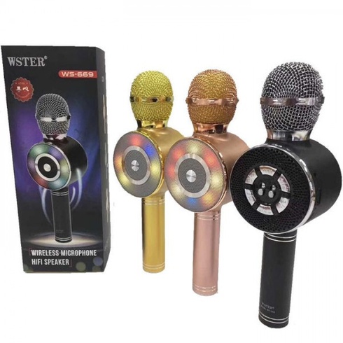 Караоке мікрофон Wster WS-669 бездротовий мікрофон із вбудованим динаміком