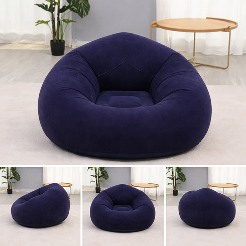 Надувне крісло-пуф Inflatable Sofa / Надувне крісло-мішок 110&times;110&times;85 см Темно-синій