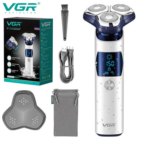 Електробритва VGR V-328 - роторна, водонепроникна, LED-дисплей, бездротова