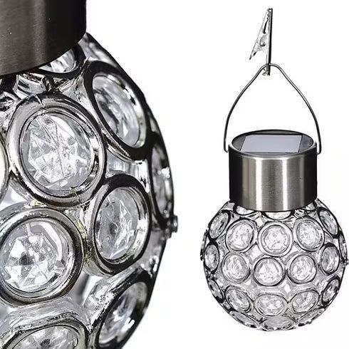 Садовый кристаллический светильник / Уличный солнечный фонарь garden light / Светильник с солнечной панелью
