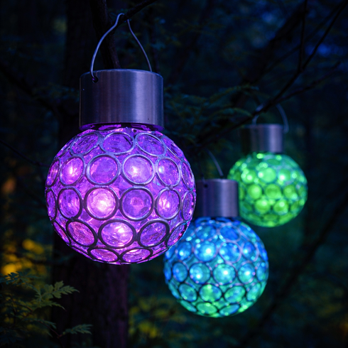 Садовый кристаллический светильник / Уличный солнечный фонарь garden light / Светильник с солнечной панелью