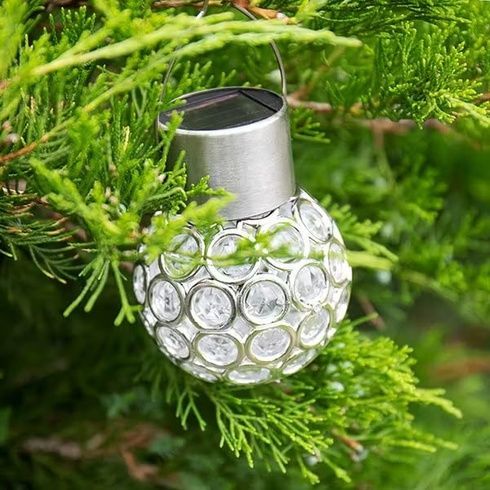 Садовый кристаллический светильник / Уличный солнечный фонарь garden light / Светильник с солнечной панелью