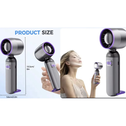 Вентилятор портативный настольный ручной Handheld fan LY-937 со встроенным аккумулятором и с цифровым дисплеем, 5 скоростей