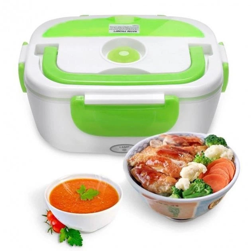 Ланчбокс с подогревом еды 12V Electric lunch box / Ланч-бокс от прикуривателя Зеленый