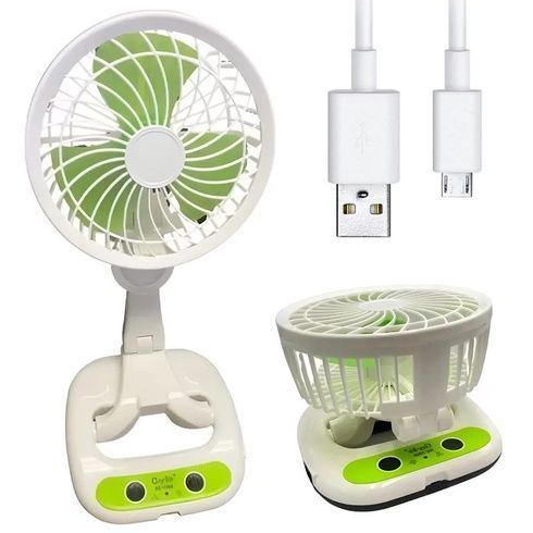 Настільний вентилятор з LED підсвіткою та USB, KC-7900 / Міні-вентилятор настільний акумуляторний
