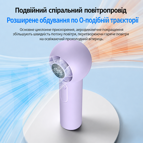 Портативний складний вентилятор з LED-екраном / Вентилятор ручний акумуляторний Jet Turbo Т-237