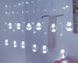 Светодиодная новогодняя гирлянда штора Шарики с пультом 12 предметов Синий