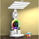 Аккумуляторная LED лампа  / Настольная лампа с 4 плафонами, RGB-подсветкой, часами и вентилятором
