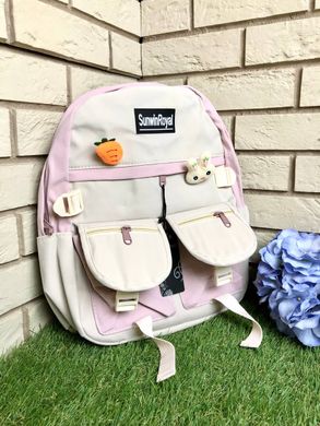 Шкільний з зайкою кишенею рюкзак стильний,спортивний,підлітковий рюкзак Рожевий