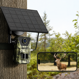 Фотоловушка для охоты мини видеорегистратор 4G SOLAR F8 / Видеорегистратор IP камера с солнечной панелью