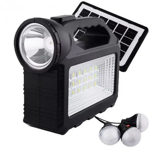 Многофункциональный LED фонарь Cclamp GD-101 с солнечной панелью, 3 лампочки, повербанк
