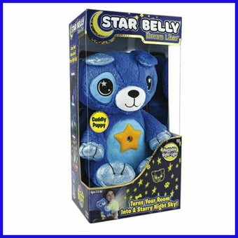 Мягкая игрушка ночник-проектор звездного неба Star Bellу Dream Lites Puppy Синий Медведь