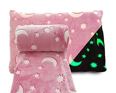 Дитячий плед-покривало Magic Blanket, що світиться в темряві 150 см * 200 см Синій