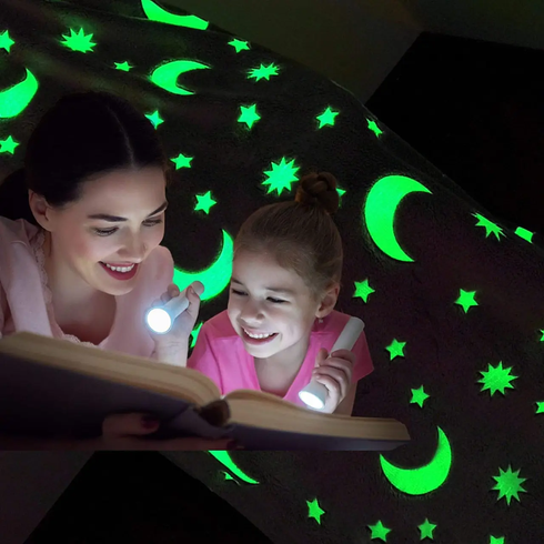Дитячий плед-покривало Magic Blanket, що світиться в темряві 150 см * 200 см Синій
