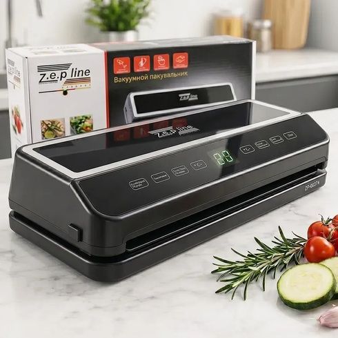 Вакуумний пакувальник 200Вт із сенсорним дисплеєм / Вакууматор для продуктів Zepline ZP-00374