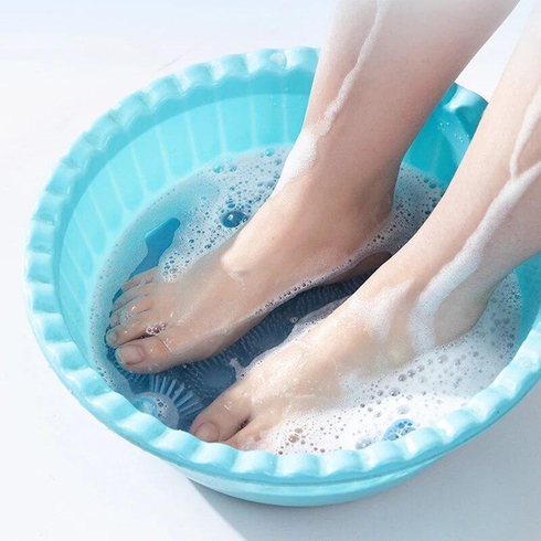 Кругла силіконова щітка - мочалка на присосках на стіну у ванну/душ Massage foot rad масажний протиковзкий килимок для ніг