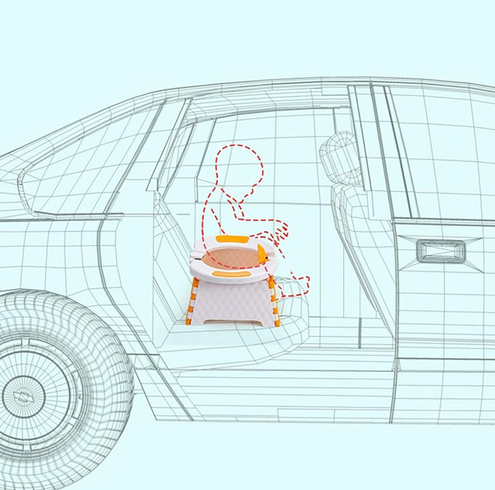 Портативний складний автомобільний туалетний стілець дитячий, Дорожній мобільний горщик 23х22х15 см
