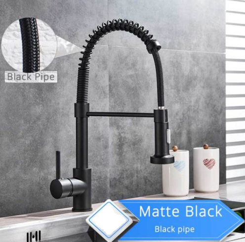 Стильный кухонный смеситель Matte Black гибкий кран с вращением потока в 360 градусов
