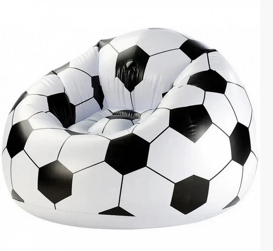 Надувне крісло-пуф Inflatable Sofa / Надувне крісло-мішок 110&times;110&times;85 см Чорно-білий
