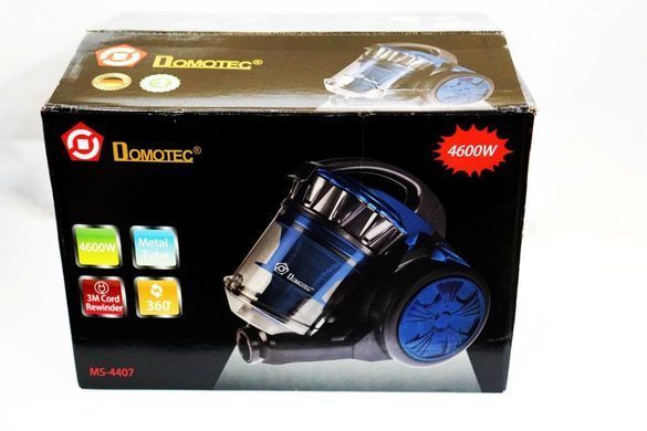 Пилосос Domotec MS-4407 колбовий з регулятором потужності та турбощіткою 3.5L - 4600 W, Темно-синій
