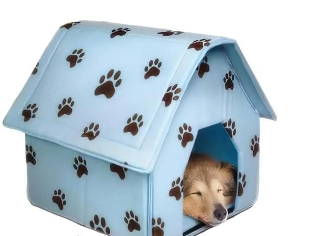 Переносний м'який будиночок будка для собак Portable Dog House Блакитний