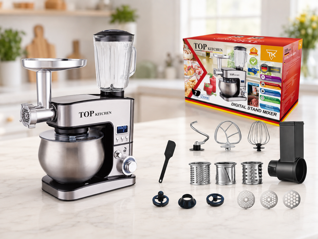 Кухонний комбайн 4 в 1 Top Kitchen Tk00277 / Тистоміс, м'ясорубка, блендер, овочерізка / Комбайн для кухні 4500вт
