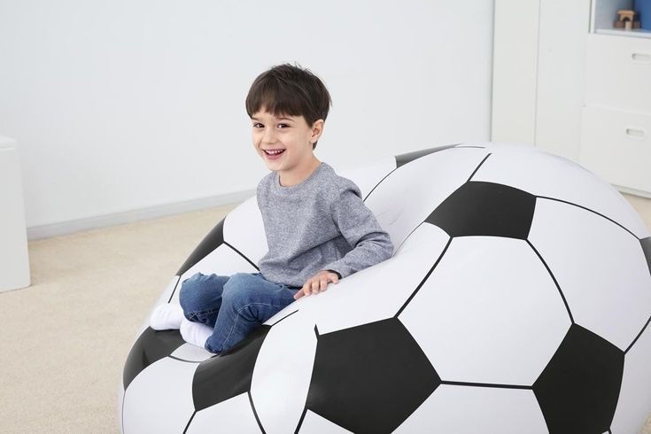 Надувне крісло-пуф Inflatable Sofa / Надувне крісло-мішок 110&times;110&times;85 см Чорно-білий