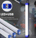 Багатофункціональна світлодіодна USB LED лампа-нічник на магніті 3 режими яскравості 52 см Bailong BK-500T