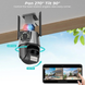 Вулична охоронна поворотна WIFI камера Dual Lens Zoom 8MP сирена, зум, iCSee віддаленим доступом онлайн