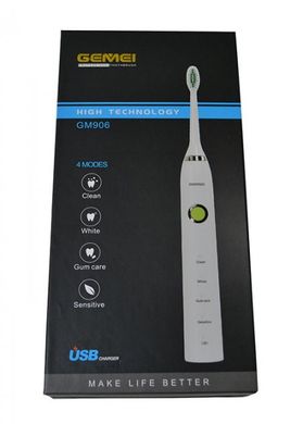 Електрична зубна щітка Gemei GM 906 на акумуляторі