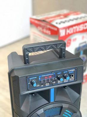 Портативная колонка Kimiso QS-845 с микрофоном и светомузыкой (USB/BT/FM), Черный