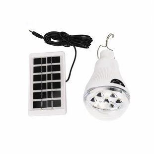 Лампа світлодіодна акумуляторна VHG CL-028 із сонячною панеллю 10Вт 5600K 6В Led Solar Emergency Bulb(8423), Білий