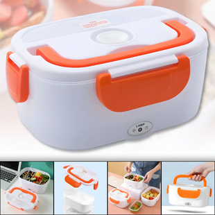 Ланчбокс с подогревом еды 12V Electric lunch box / Ланч-бокс от прикуривателя Оранжевый