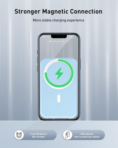 Магнітний павербанк 10000mAh MagSafe / Power Bank Type-C / Повербанк магнітний бездротовий 22,5W, Білий